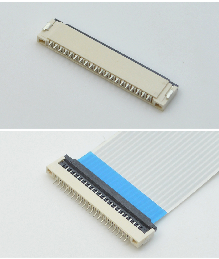 厂家91香蕉视频黄色在线观看FFC扁平软排线插座1.0mm 16p-30P翻盖式下接SMT座子,91香蕉视频APP污下载