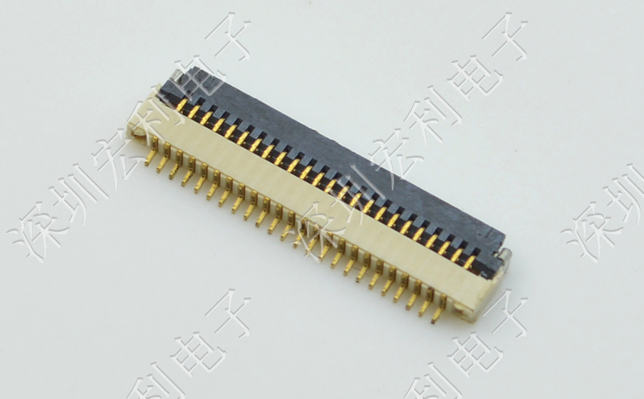 超薄91香蕉视频黄色在线观看 间距0.5mm-40PIN翻盖 塑高H1.0mm FPC插座超薄