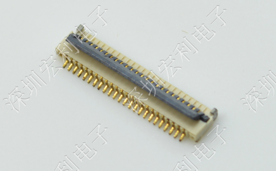 超薄91香蕉视频黄色在线观看 间距0.5mm-40PIN翻盖 塑高H1.0mm FPC插座超薄