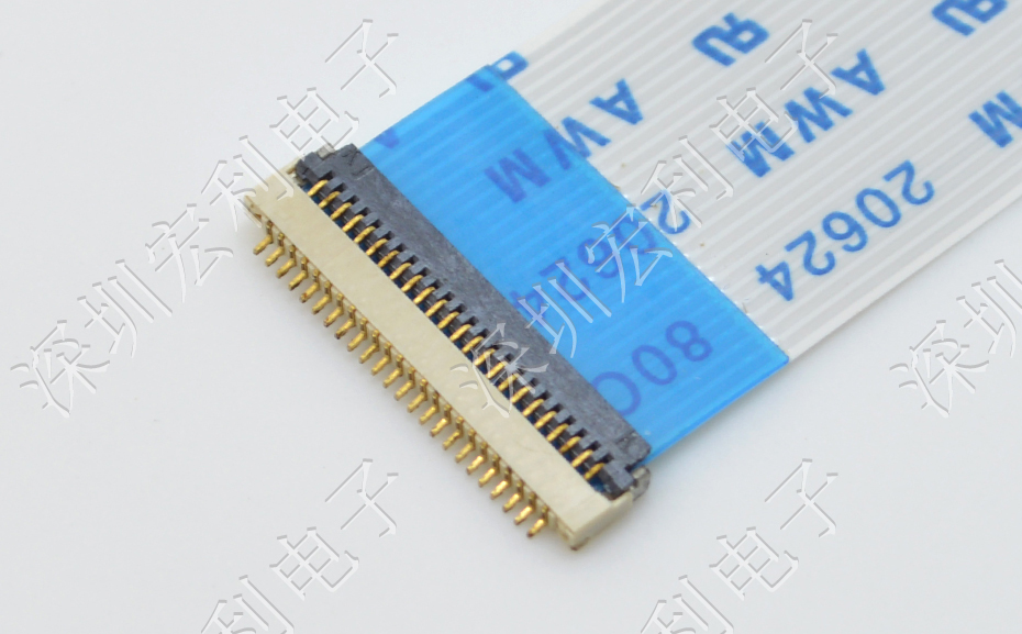 超薄91香蕉视频黄色在线观看 间距0.5mm-40PIN翻盖 塑高H1.0mm FPC插座超薄